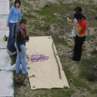 Trabajo en grupo en los jardines de la EPS 6